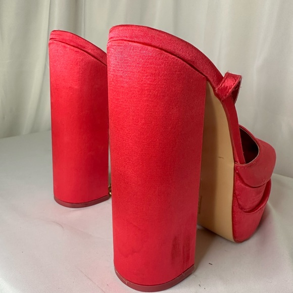 Public Desire Size 9 Double Platform Block Heel Sandals DIY Ankle Chains - Picture 4 of 6